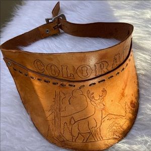 VINTAGE leather visor
